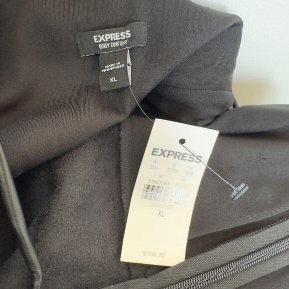 NWT Express Body Contour Faux Leather Cami Midi Black Dress Size XL - Picture 6 of 7